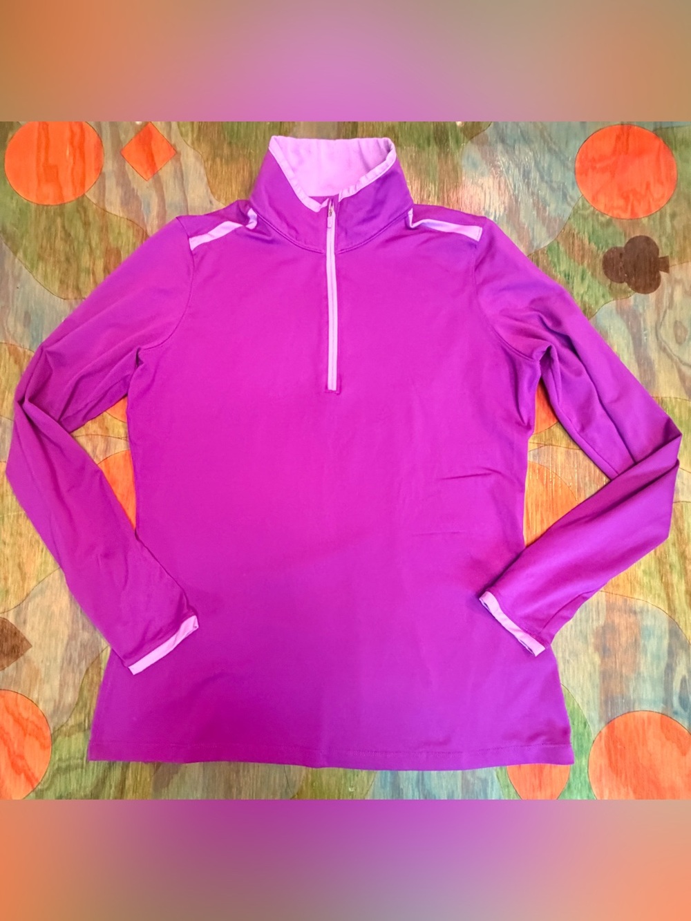 Nike Golf Tour Performance Dri Fit 1/4 Zip Long Sleeve Active Purple Size Large